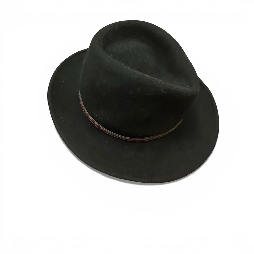 Stetson Crushable Black Wool Fedora Hat XXL Made in USA - Picture 3 of 7
